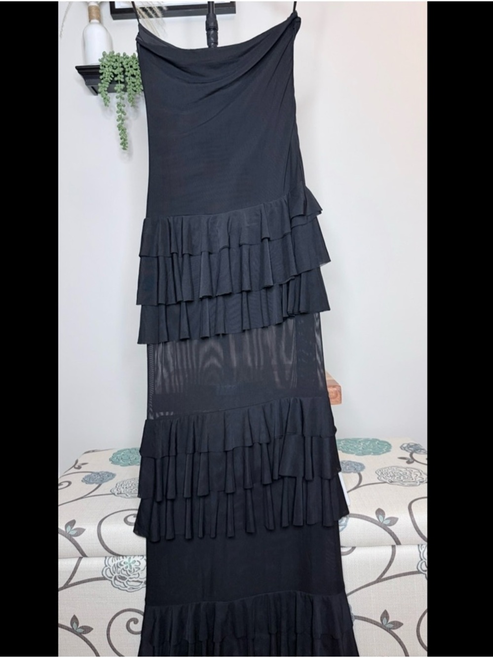 superdown Black Dress with Label Detail